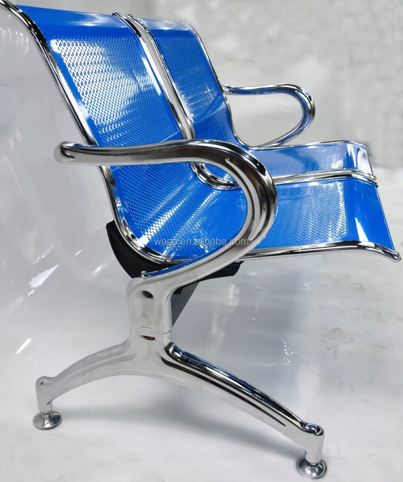 Stainless Steel Hospital Airport 3-seater Waiting Chair - Image 3